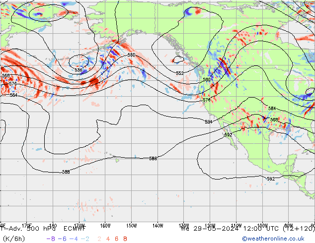 T-Adv. 500 hPa ECMWF Çar 29.05.2024 12 UTC