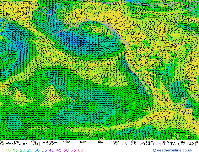 Surface wind ECMWF Su 26.05.2024 06 UTC