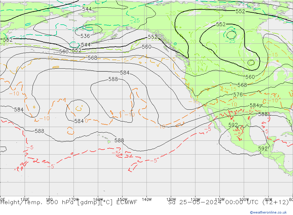 Z500/Regen(+SLP)/Z850 ECMWF za 25.05.2024 00 UTC