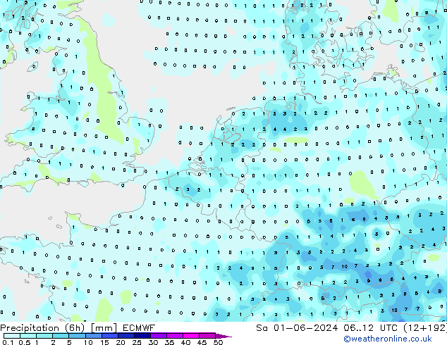 Z500/Rain (+SLP)/Z850 ECMWF Sa 01.06.2024 12 UTC