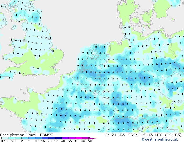 Niederschlag ECMWF Fr 24.05.2024 15 UTC