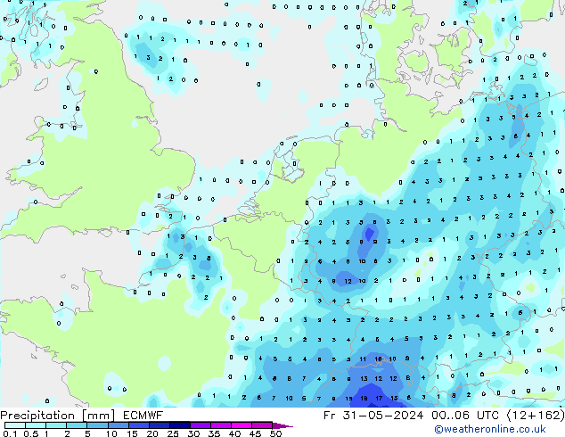 Precipitation ECMWF Fr 31.05.2024 06 UTC