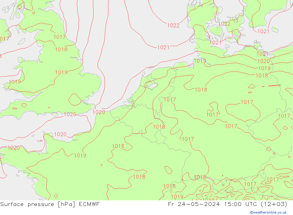 Bodendruck ECMWF Fr 24.05.2024 15 UTC