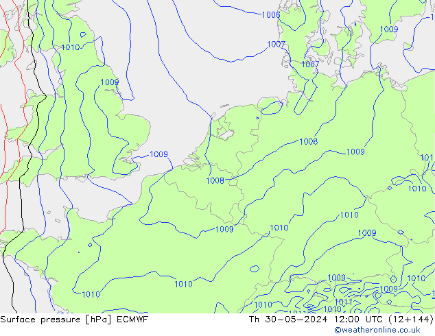 Surface pressure ECMWF Th 30.05.2024 12 UTC