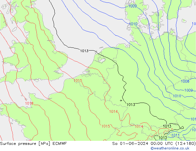 Bodendruck ECMWF Sa 01.06.2024 00 UTC