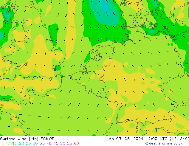 Surface wind ECMWF Mo 03.06.2024 12 UTC