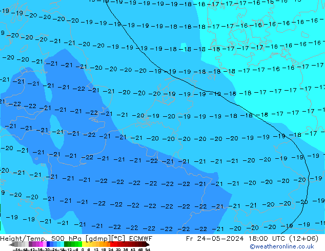 Z500/Rain (+SLP)/Z850 ECMWF Fr 24.05.2024 18 UTC