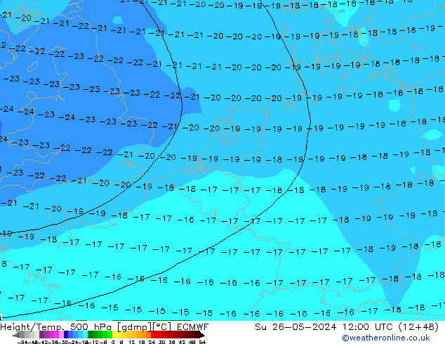 Z500/Rain (+SLP)/Z850 ECMWF 星期日 26.05.2024 12 UTC