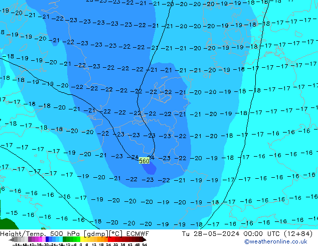 Height/Temp. 500 hPa ECMWF  28.05.2024 00 UTC