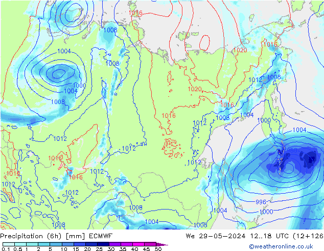 Z500/Rain (+SLP)/Z850 ECMWF We 29.05.2024 18 UTC