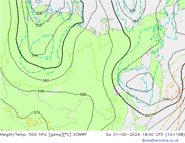 Z500/Rain (+SLP)/Z850 ECMWF So 01.06.2024 18 UTC