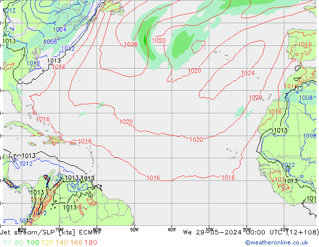 Jet stream/SLP ECMWF We 29.05.2024 00 UTC