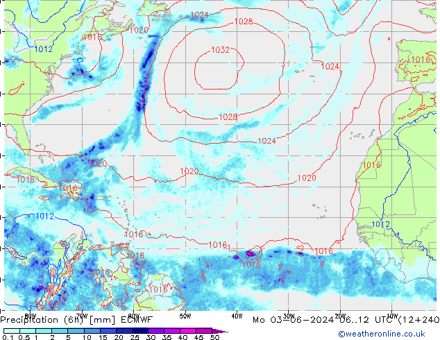 Z500/Regen(+SLP)/Z850 ECMWF ma 03.06.2024 12 UTC