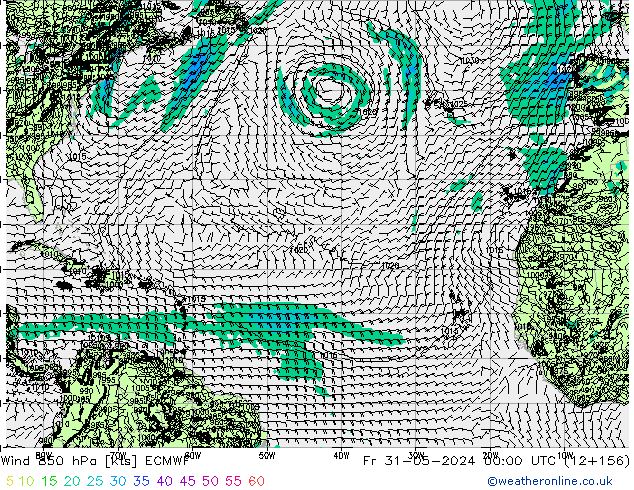 Wind 850 hPa ECMWF Fr 31.05.2024 00 UTC