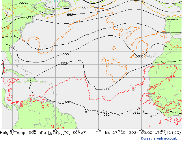 Z500/Rain (+SLP)/Z850 ECMWF  27.05.2024 00 UTC