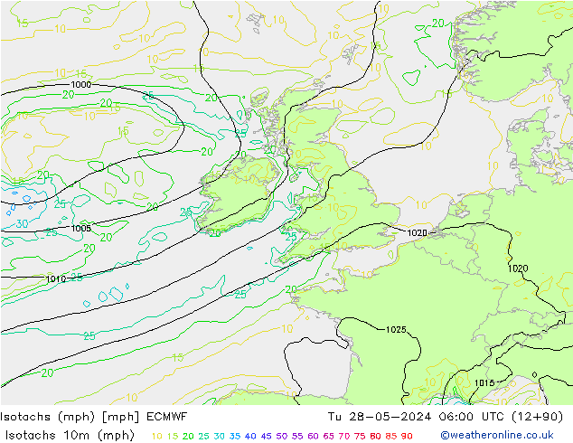 Isotachs (mph) ECMWF Ter 28.05.2024 06 UTC