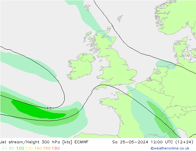 Jet stream ECMWF Sáb 25.05.2024 12 UTC