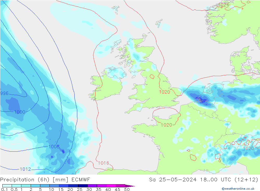 Z500/Rain (+SLP)/Z850 ECMWF Sa 25.05.2024 00 UTC