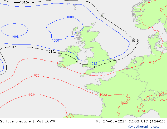 Surface pressure ECMWF Mo 27.05.2024 03 UTC