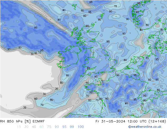 850 hPa Nispi Nem ECMWF Cu 31.05.2024 12 UTC