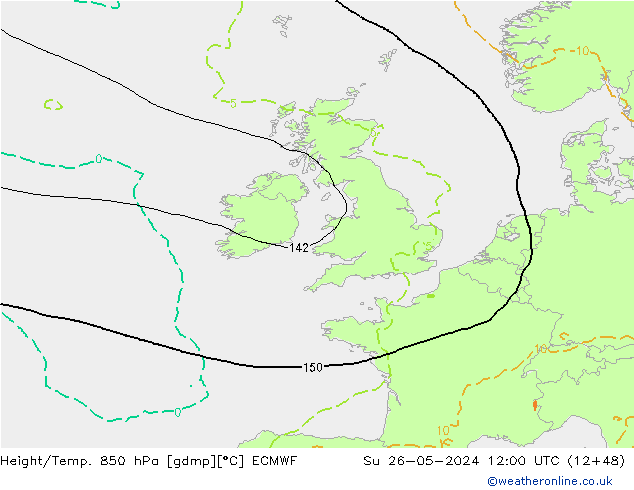 Height/Temp. 850 hPa ECMWF Su 26.05.2024 12 UTC