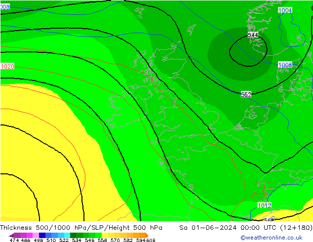 Thck 500-1000hPa ECMWF So 01.06.2024 00 UTC