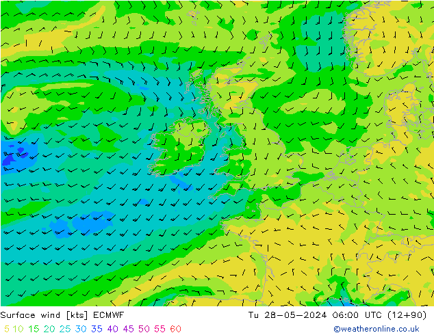 Vento 10 m ECMWF Ter 28.05.2024 06 UTC