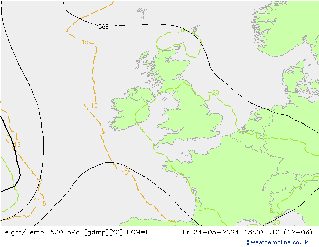 Z500/Yağmur (+YB)/Z850 ECMWF Cu 24.05.2024 18 UTC