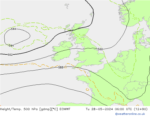 Height/Temp. 500 hPa ECMWF Ter 28.05.2024 06 UTC