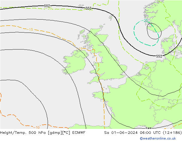 Height/Temp. 500 hPa ECMWF  01.06.2024 06 UTC