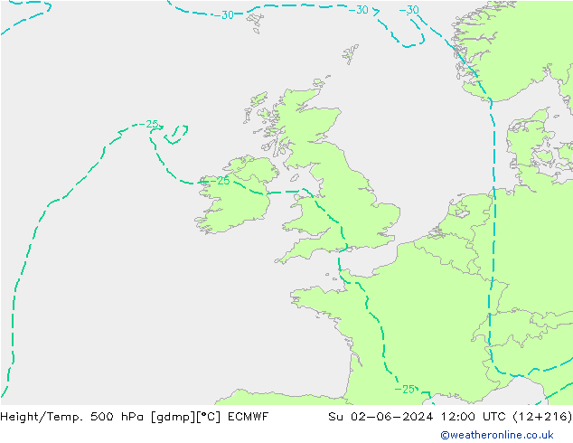 Z500/Rain (+SLP)/Z850 ECMWF Ne 02.06.2024 12 UTC