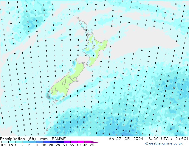 Z500/Rain (+SLP)/Z850 ECMWF пн 27.05.2024 00 UTC