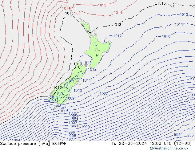 Surface pressure ECMWF Tu 28.05.2024 12 UTC