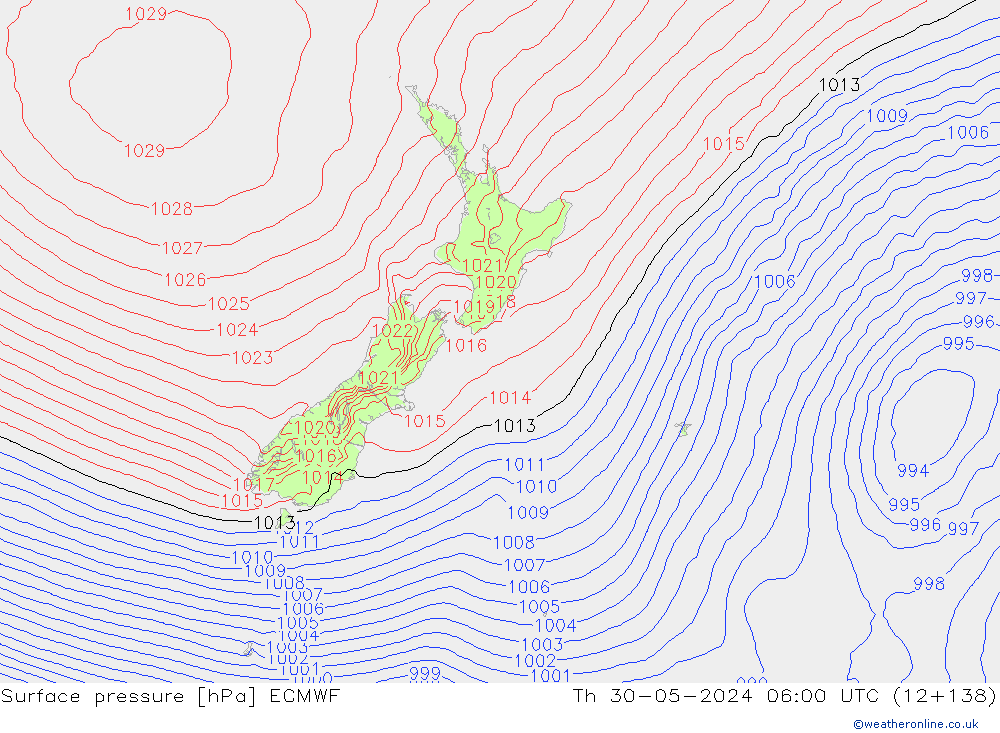 Surface pressure ECMWF Th 30.05.2024 06 UTC