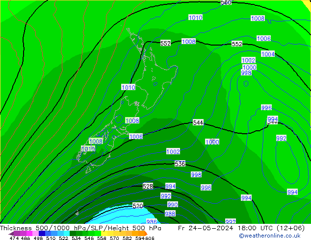 Thck 500-1000hPa ECMWF ven 24.05.2024 18 UTC