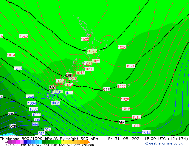 Thck 500-1000hPa ECMWF ven 31.05.2024 18 UTC