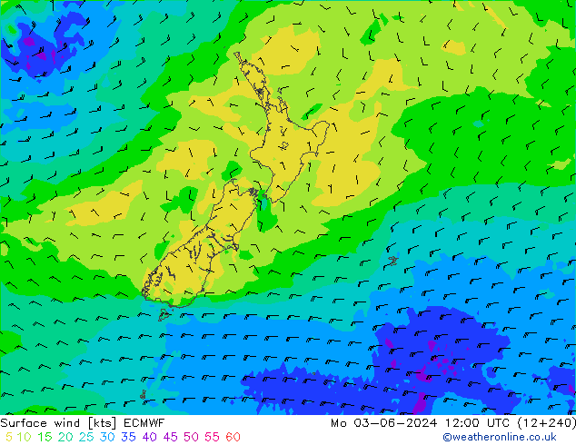 Wind 10 m ECMWF ma 03.06.2024 12 UTC