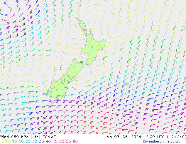 Wind 950 hPa ECMWF Mo 03.06.2024 12 UTC