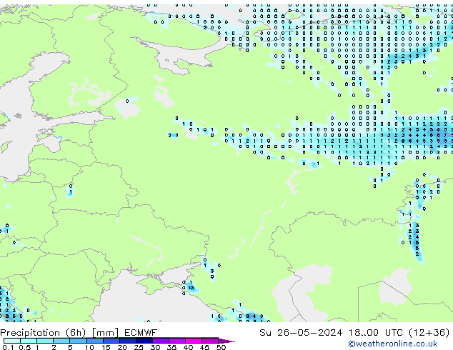 Z500/Rain (+SLP)/Z850 ECMWF Dom 26.05.2024 00 UTC