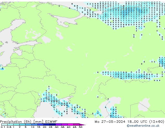 Z500/Rain (+SLP)/Z850 ECMWF Mo 27.05.2024 00 UTC