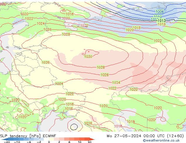 тенденция давления ECMWF пн 27.05.2024 00 UTC