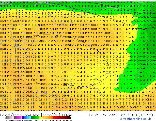 Z500/Regen(+SLP)/Z850 ECMWF vr 24.05.2024 18 UTC