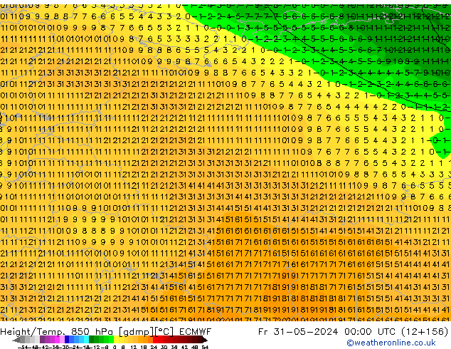 Z500/Rain (+SLP)/Z850 ECMWF Fr 31.05.2024 00 UTC