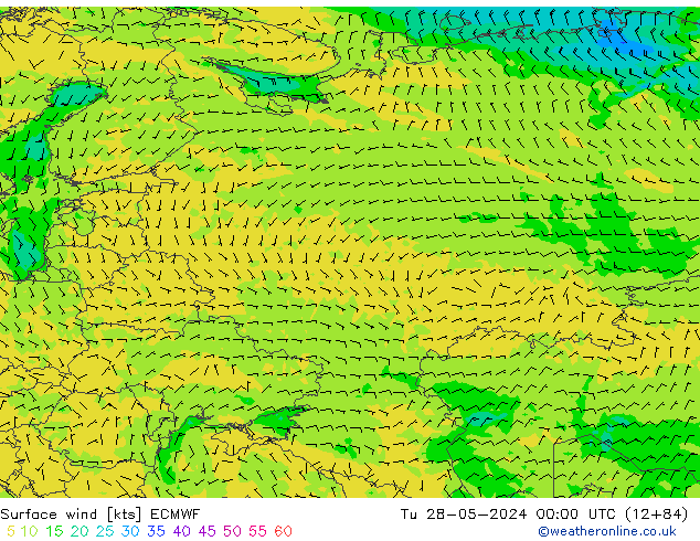 Viento 10 m ECMWF mar 28.05.2024 00 UTC