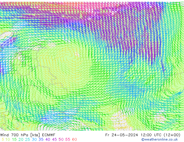 Wind 700 hPa ECMWF vr 24.05.2024 12 UTC