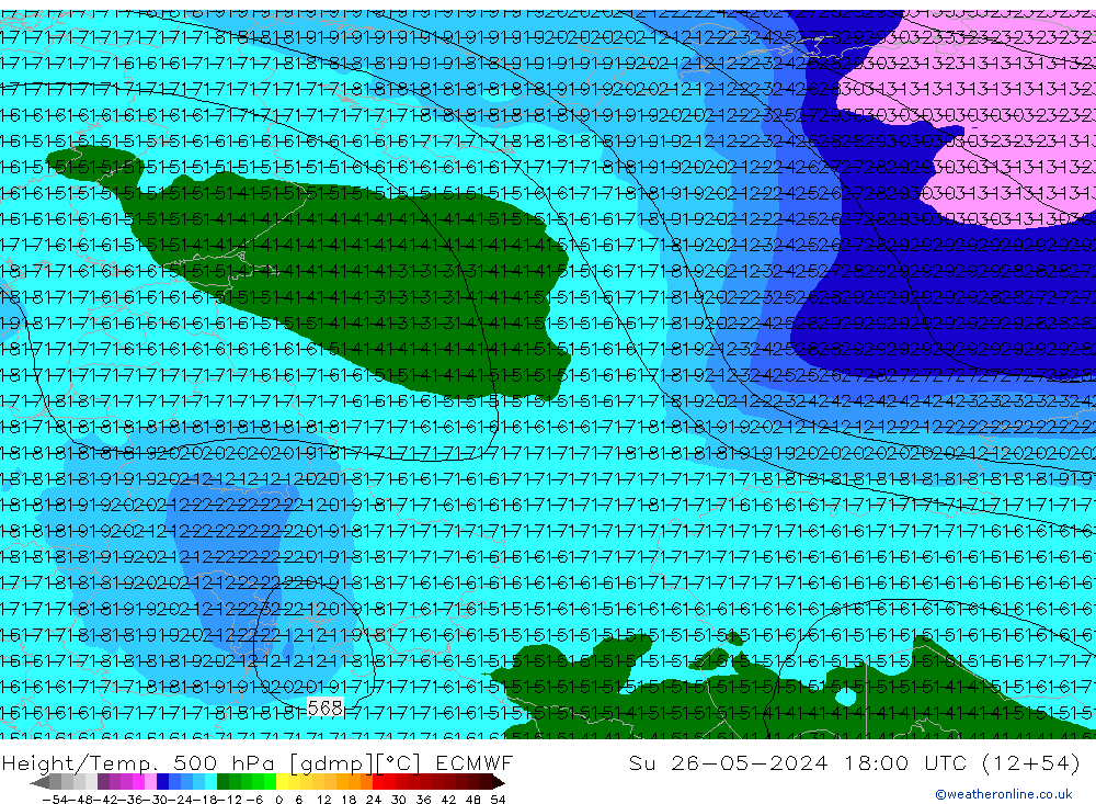 Z500/Rain (+SLP)/Z850 ECMWF dim 26.05.2024 18 UTC