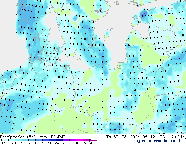 Z500/Rain (+SLP)/Z850 ECMWF Th 30.05.2024 12 UTC