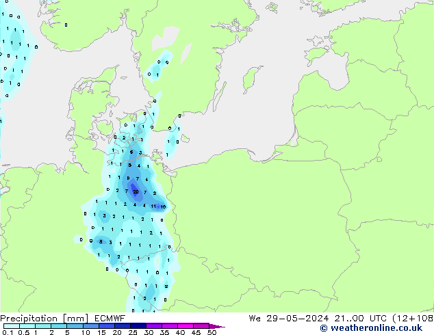 Precipitación ECMWF mié 29.05.2024 00 UTC