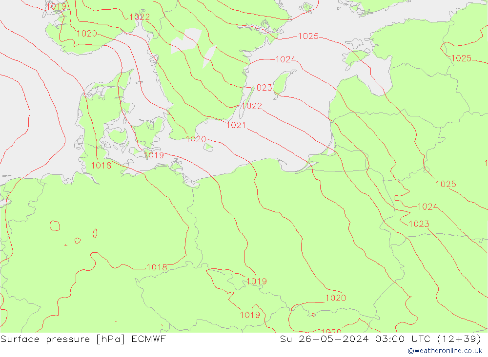 приземное давление ECMWF Вс 26.05.2024 03 UTC