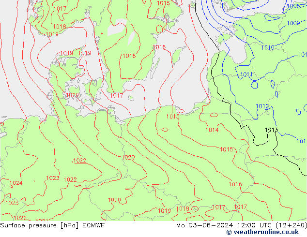 Yer basıncı ECMWF Pzt 03.06.2024 12 UTC